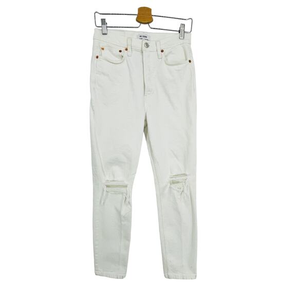 Re/Done White Ankle & Cropped Jeans - Picture 3 of 8